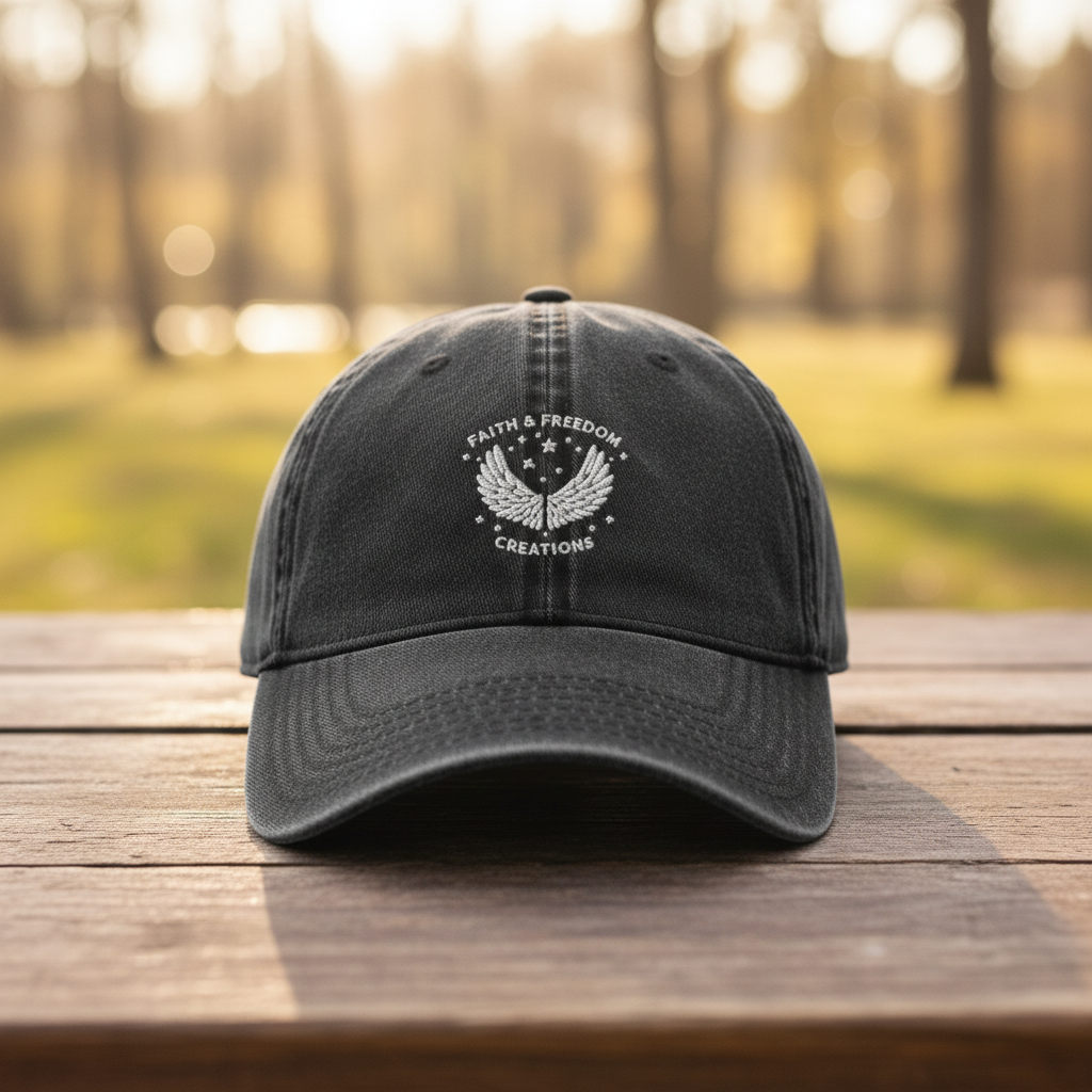 Faith & Freedom Vintage Cotton Twill Cap – Embroidered Christian Dad Hat | Faith Inspired Apparel