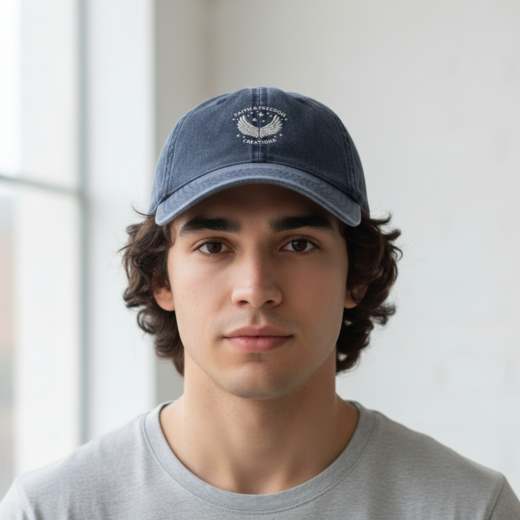 Faith & Freedom Vintage Cotton Twill Cap – Embroidered Christian Dad Hat | Faith Inspired Apparel