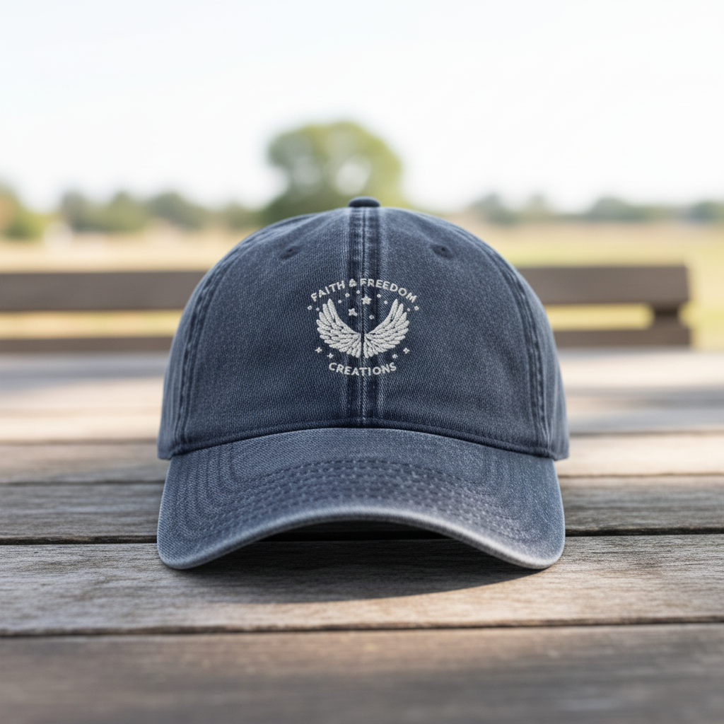 Faith & Freedom Vintage Cotton Twill Cap – Embroidered Christian Dad Hat | Faith Inspired Apparel